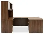 Bow Front U Shape Desk with Hutch
