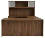 Bow Front U Shape Desk with Hutch