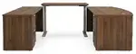 Bow Front U Shape Standing Desk with Drawers