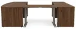 Bow Front U Shape Standing Desk with Drawers