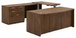 Bow Front U Shape Standing Desk with Drawers