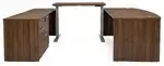 Bow Front U Shape Standing Desk with Drawers