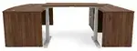 Bow Front U Shape Standing Desk with Drawers