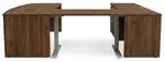 Bow Front U Shape Standing Desk with Drawers
