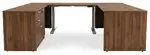 U Shaped Standing Desk with Drawers