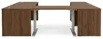 U Shaped Standing Desk with Drawers