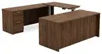 U Shaped Standing Desk with Drawers