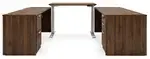 U Shaped Standing Desk with Drawers