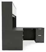 L Shaped Desk with Hutch and Drawers