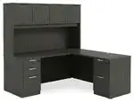L Shaped Desk with Hutch and Drawers
