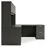 L Shaped Desk with Hutch and Drawers