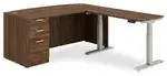 Bow Front Sit Stand L Shape Desk