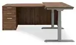 Bow Front Sit Stand L Shape Desk