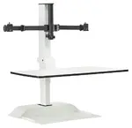 Electric Standing Desk Converter with Dual Monitor Arms