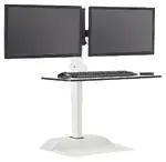 Electric Standing Desk Converter with Dual Monitor Arms