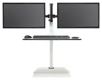 Electric Standing Desk Converter with Dual Monitor Arms