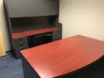LaCasse Bow Front Desk with Credenza and Hutch