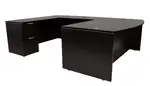 Bow Front U Shaped Desk with Drawers