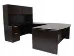 Bow Front U Shaped Desk with Hutch