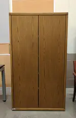 Solid Wood Storage Cabinet with Oak Finish