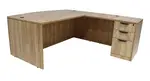 Bow Front L Shaped Desk with Drawers