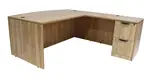 Bow Front L Shaped Desk with Drawers