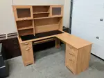 Realspace Magellan Honey Maple Laminate L-Shaped Desk