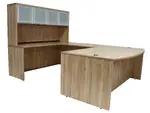 Bow Front U Shaped Desk with Hutch