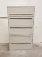 Steelcase 5 Drawer Putty Lateral File Cabinet â€“ 36 Inch Wide
