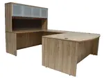 Bow Front U Shaped Desk with Hutch