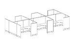 Pod of 6 Haworth E Series Cubicles
