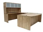 Bow Front U Shaped Desk with Hutch