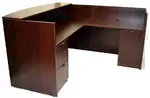 Mahogany Reception Desk L Shape with Locking Drawers