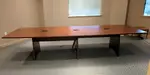 12 FT Cherry Laminate Boat Shape Conference Table