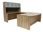 Bow Front U Shaped Desk with Hutch