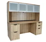 Credenza Desk with Hutch