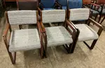 Cream Guest Chair with Pink and Blue Accents
