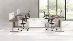 4 Person Sit Stand Workstation with Drawers