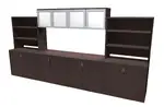 Lateral File Cabinet Credenza with Storage - Laminate Doors