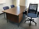 Walnut Laminate Desk with Drawers