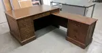 Solid Wood L-Shape Desk with Walnut Finish