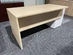 Maple Rectangular Desk with White Drawers