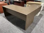 Hazelnut L Shape Desk with White Drawers