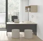 L Shaped Desk with Hutch and Drawers