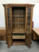 Walnut China Cabinet with Glass Doors