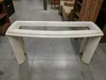 White Table with Glass Top