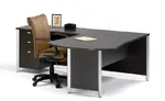 L Shaped Peninsula Desk with Drawers