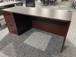 Mahogany Rectangular Desk with Drawers