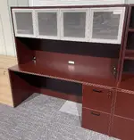 Mahogany Rectangular Desk with Hutch