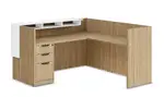 L Shaped Reception Desk with Drawers
